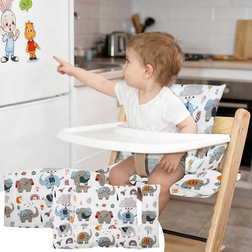 RANJIMA Zestaw poduszek do wysokiego krzeseł Stokke Tripp Trapp, Stokke Tripp Trapp, 2-częściowy, wodoodporny pokrowiec na siedzisko, podkładka pod krzeseło, łatwy w montażu, odpinane miękkie