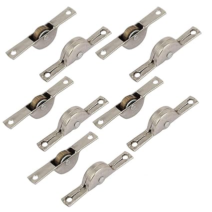 ELECTROPRIME 13mm Dia Single Steel Roller Sliding Door Window Pulleys Wheels 10PCS