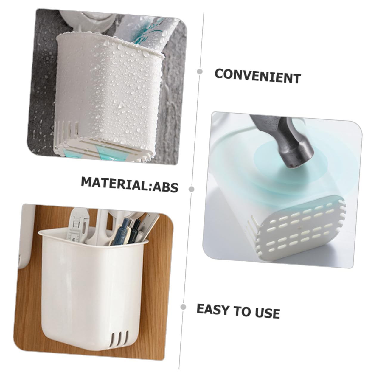 GLEAVI 5 Pezzi Thotocognio Titolare Doccia Porta Spazzolini Da Bagno Parete Porta Spazzolino Supporto Da Parete Adesivo Sospeso Accessorio Da Bagno Bianca Addominali