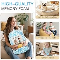 Vista 4 de Hem Dgpsy Relleno de espuma viscoelástica triturada relleno de puf suave de alta calidad, relleno de almohada azul y blanco de 5 libras para cojín