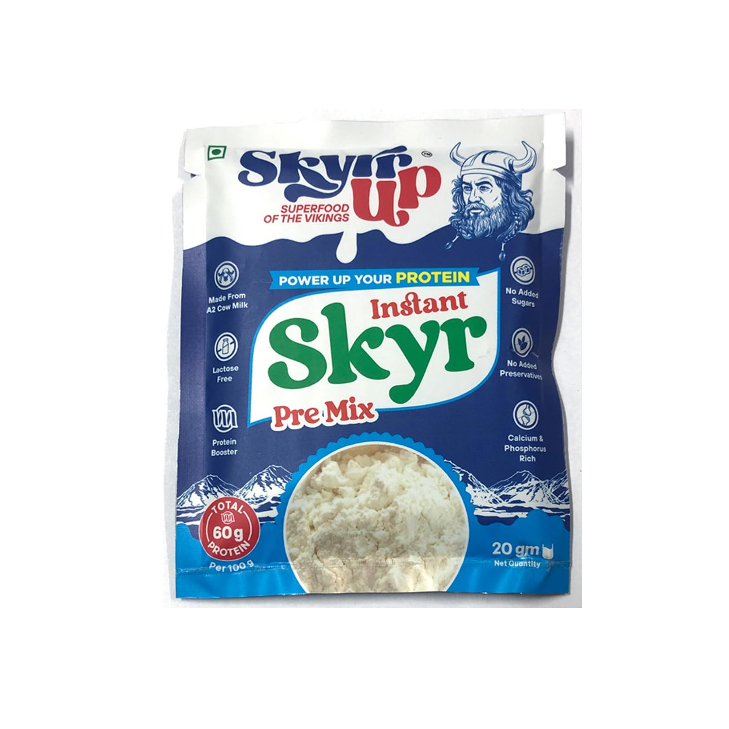 Instant Skyr Pre Mix Protein Powder- Original flavour | 60% Protein| Lactose Free | Sugar Free | Zero Preservatives|Freeze Dried Skyr Powder -20GM-Pack of 3-image-6