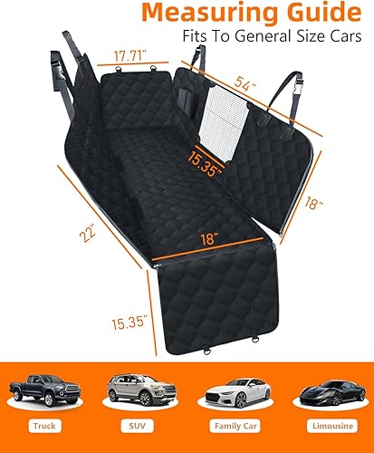Miniatura 5 de PETICON Funda de asiento de automóvil para perro para asiento trasero funda de asiento de automóvil 100 impermeable para perros con ventana de malla