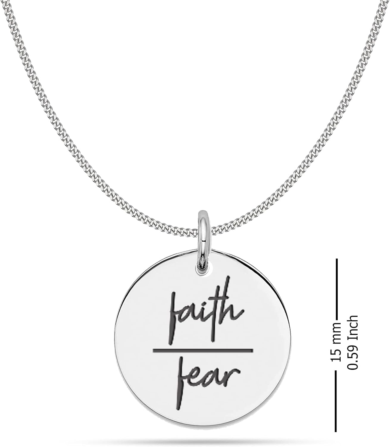 LeCalla 925 Sterling Silver Encouraging Jewelry Gift for Women | Courage, Strength, Believe, Motivational, Inspirational & 3D Bar Necklace | Inspirational Message Pendant Necklace Jewelry - Image 3