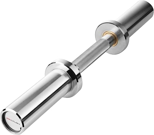 Iron Crush Olympic Dumbbell Handle - Loadable Bar with 1.2mm Medium Knurling - Heavy-Duty Alloy Steel with Chrome