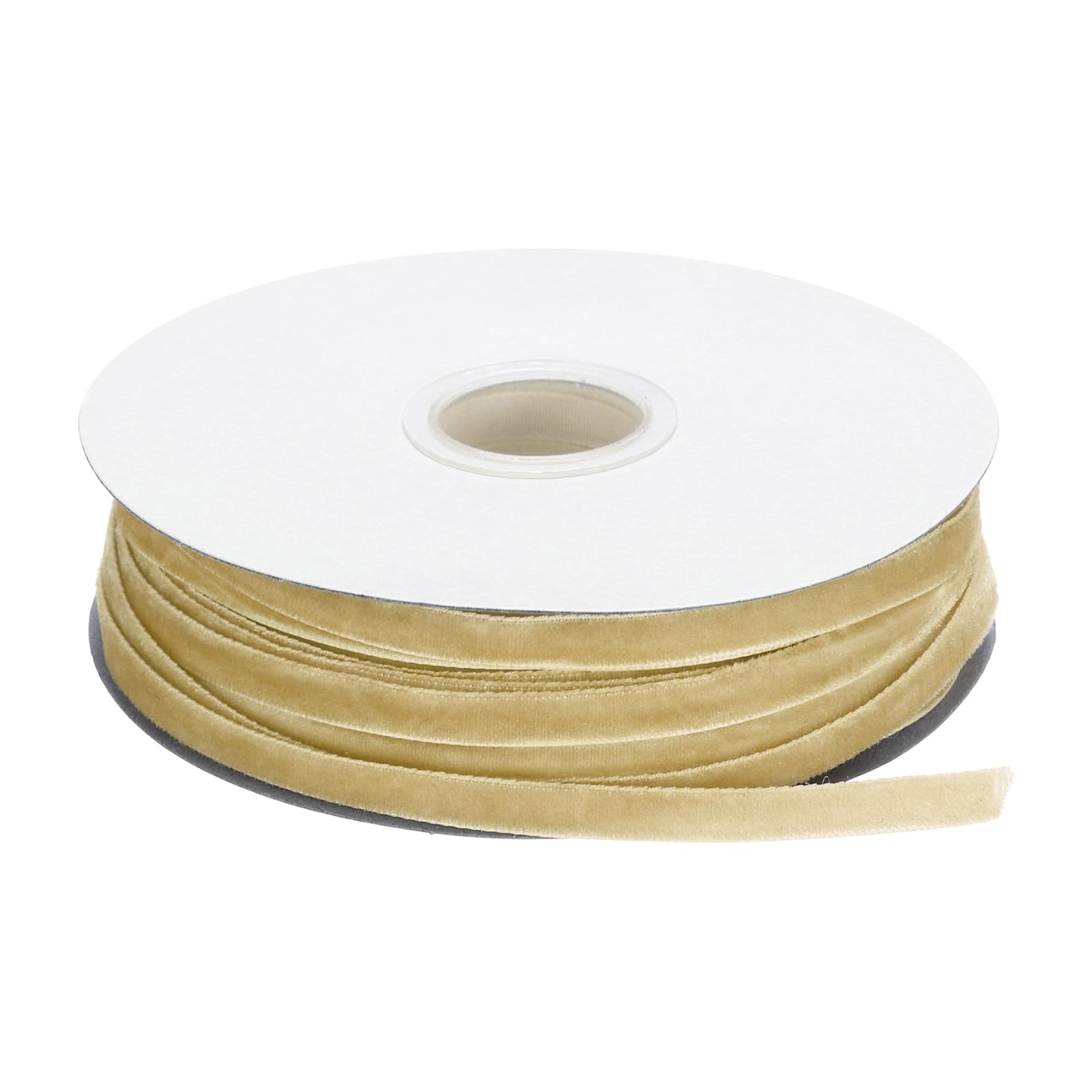 sourcing map Velvet Ribbon 1/4 Inch x 50 Yard Single Face Spool Silky Velvet Fabric for Bouquets DIY Crafts Gift Wrapping Wedding Party Khaki