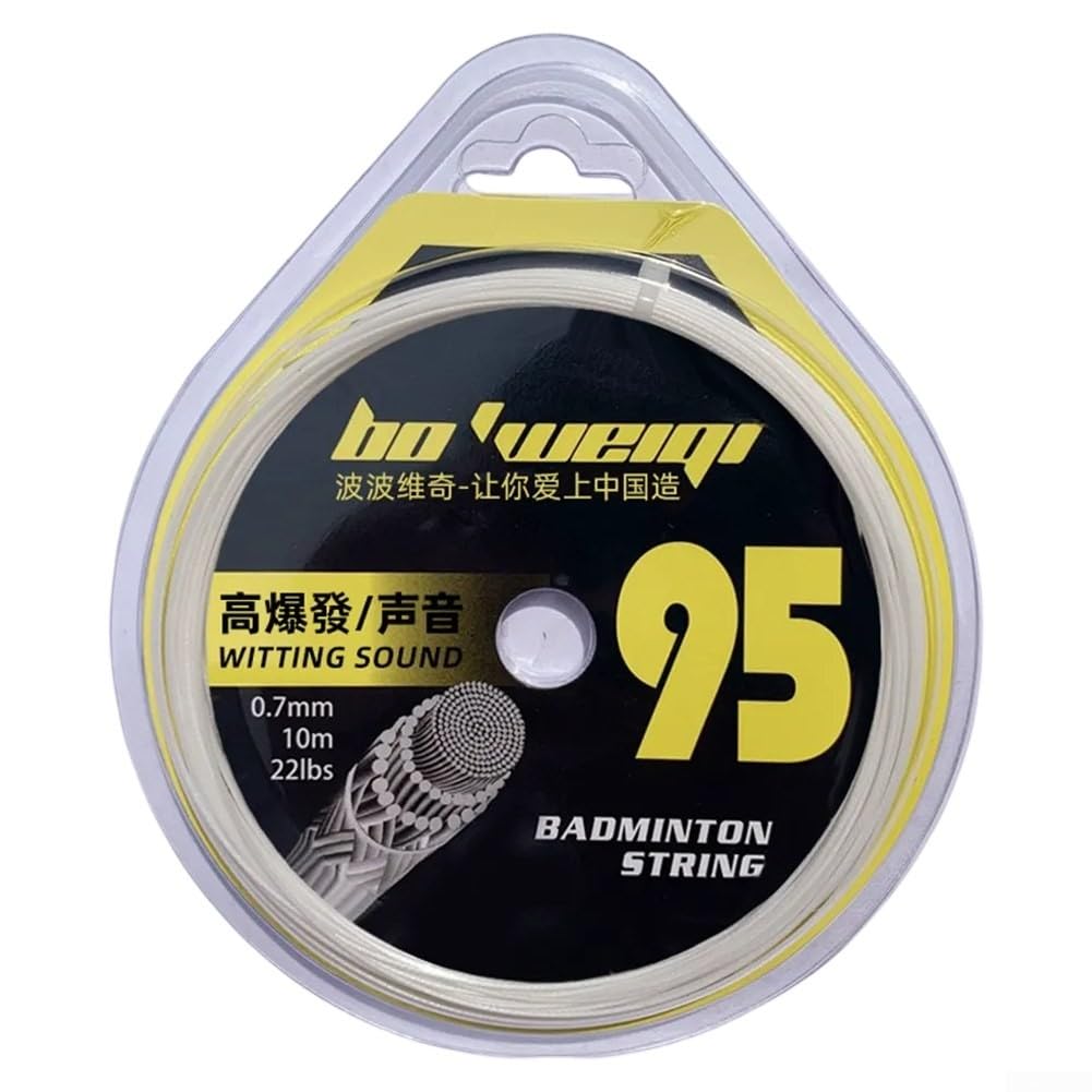 Cuerda de bádminton de 10 m de diámetro de 0,7 mm de diámetro, cuerda de raqueta de nailon de 22 a 28 libras de tensión en varios colores (blanco)