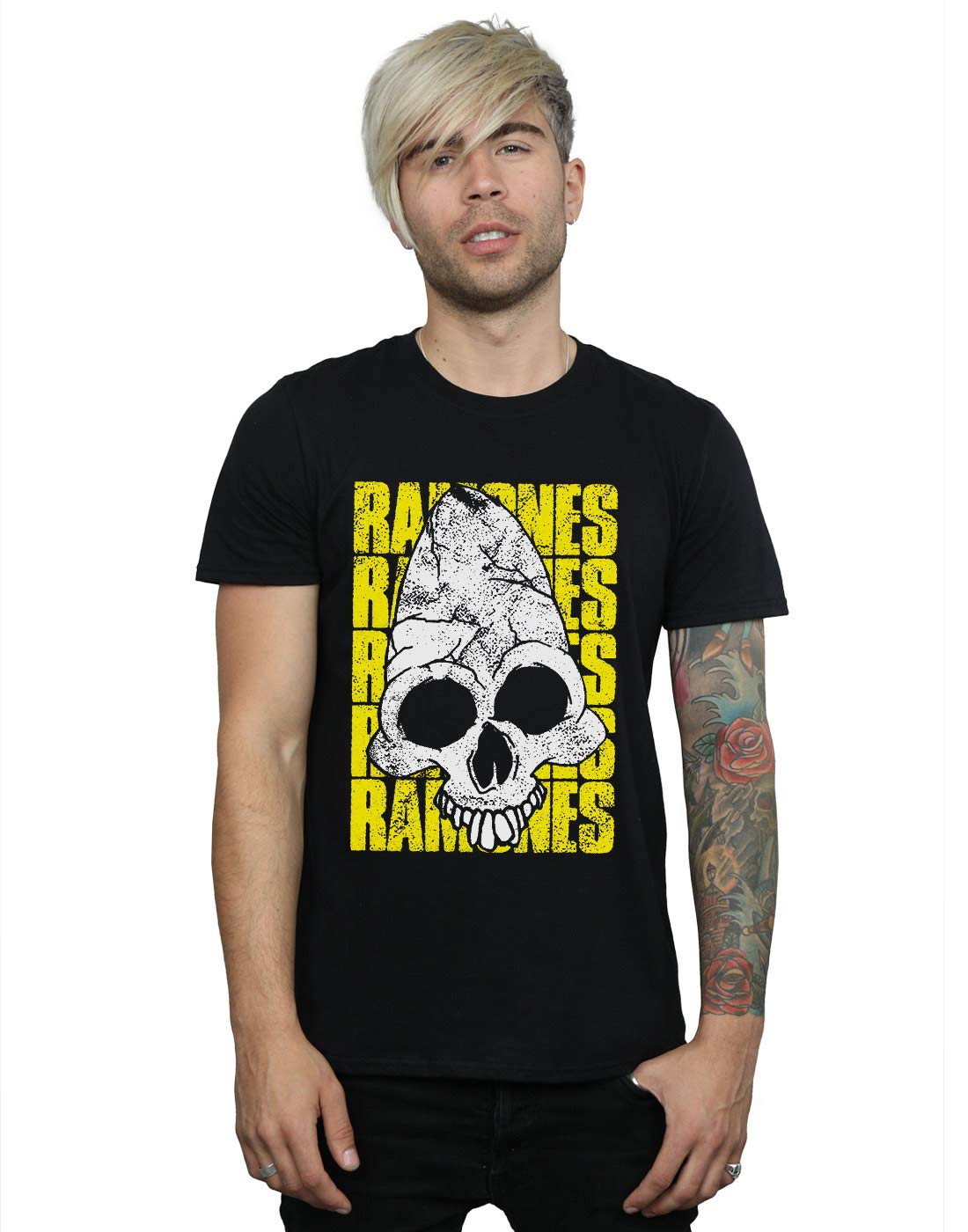 Absolute Cult Ramones Men's Pinhead Distressed T-Shirt Black Medium