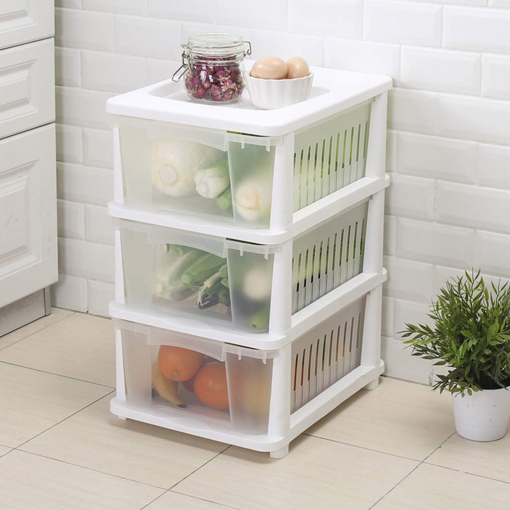 Plastic Transparent Fruit Storage Cabinet Kitchen Vegetable Storage Box Multi Layer Floor Storage Basket Four Specifications Amazon Co Uk Kitchen Home
