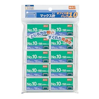 Max Max Staples for Handy Type No.10-1M, No. 10, Pack of 10