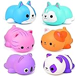 Cat Squishies Stress Balls for Adults Kids: 6PCS Jumbo Animal Squishies Slow Rising Fidget Sensory Toys Classroom Prizes Party Favors Valentines Gifts Easter Goodie Bags Christmas Stocking Stuffers