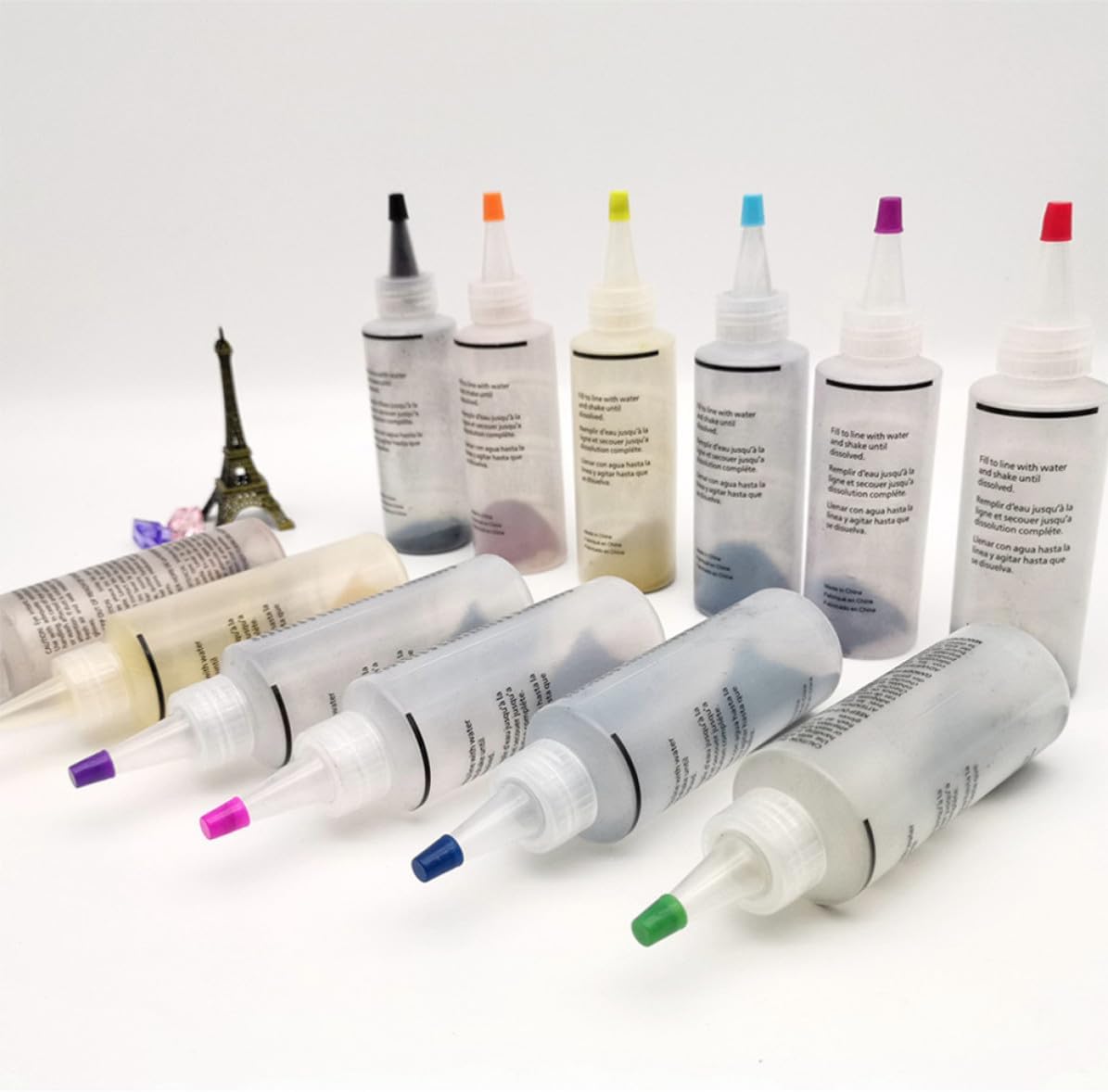 Generic DIY Tie Dye Pigments Set Safe Non-Toxic Plastic Pigments 12-Color with Cold Water Dye Feature for Cotton Linen Clothes and Accessories for Parent Bonding Art Projects