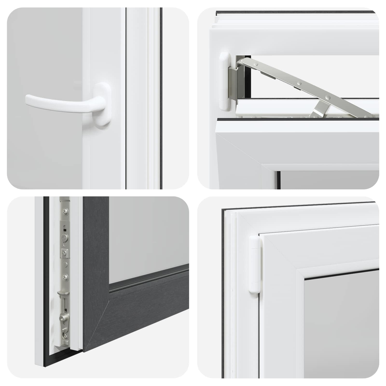 RISOR - Finestra per cantina, 60 x 100 cm, in PVC e vetro, antracite, con telaio a 5 camere, funzione di inclinazione e rotazione, protezione termica, insonorizzazione, vetro isolante per