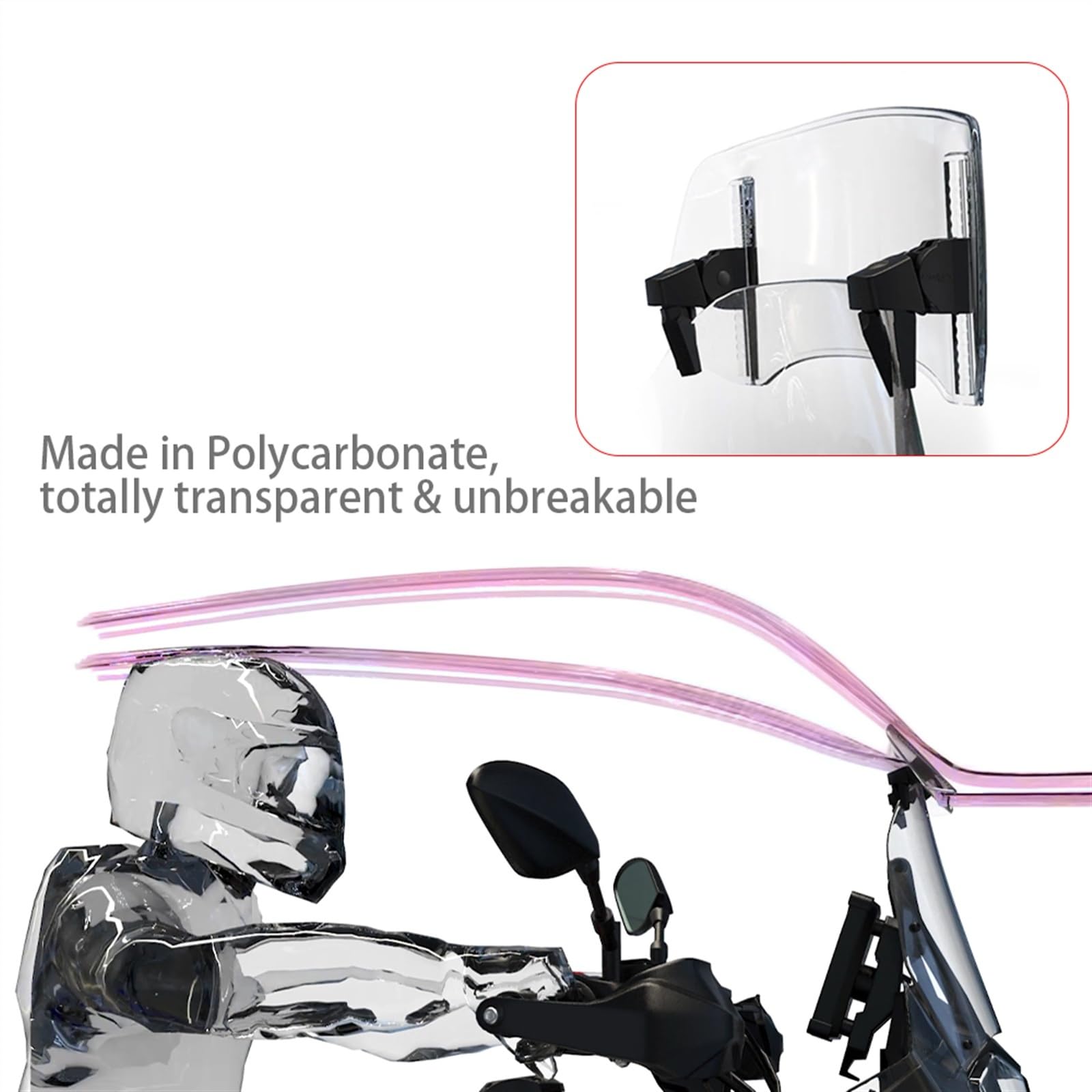 Motorfiets Windscherm Verlenging Voor B&MW G310GS G310 G 310 GS 2017-2021 Windscherm Schild Deflector Cover Protector Windscherm Motorfiets Windscherm(Transparant grijs
