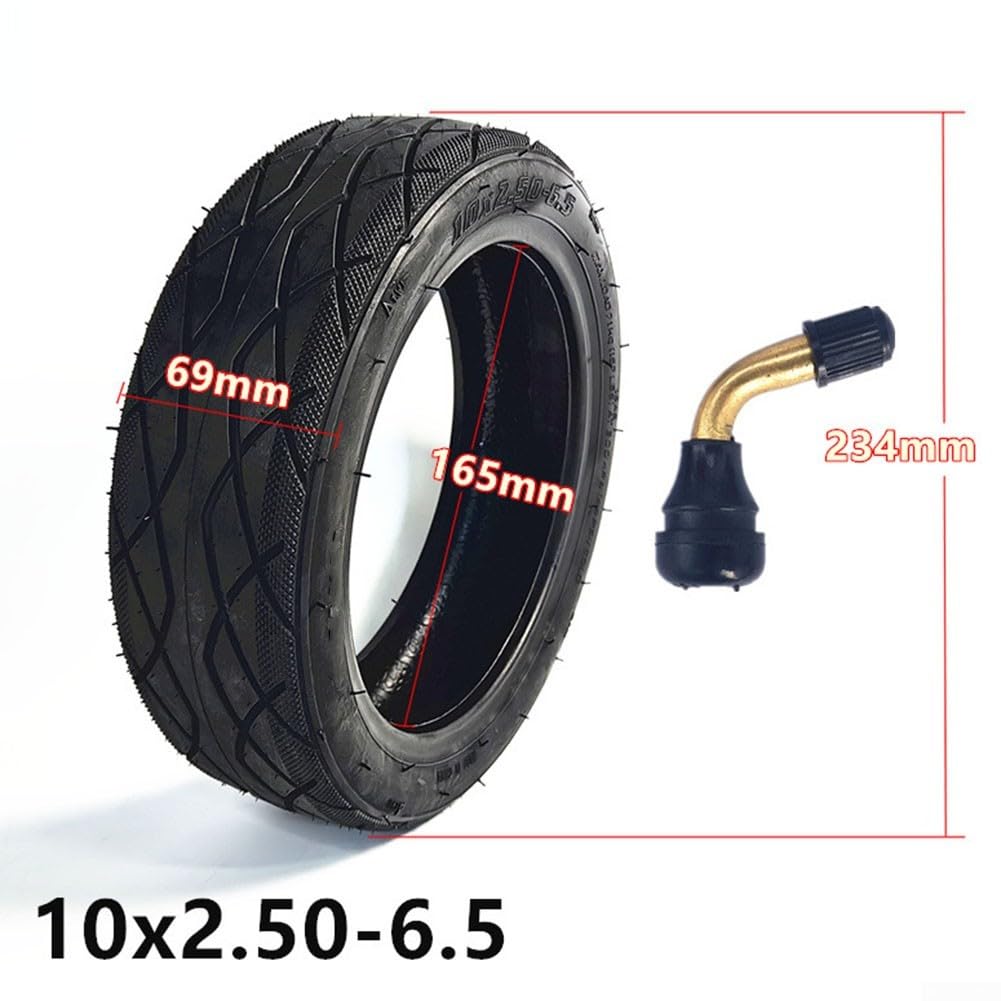 10x2.5-6.5 Tubeless Tyre For Max G30 Electric Scooter, Thick Tire Outer Road Tire Electric Kick Scooter Wheel Parts(Tire+bent nozzle)