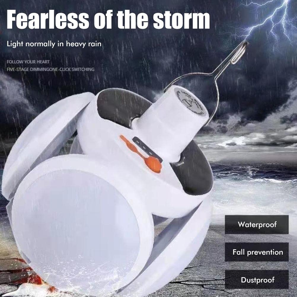 4 Lanterne Solari Da Campeggio Portatili LED Ricaricabili Con 5 Modalità E Powerbank - Impermeabili IPX4, Leggere 140g, Per Tenda Ed Emergenza - 4