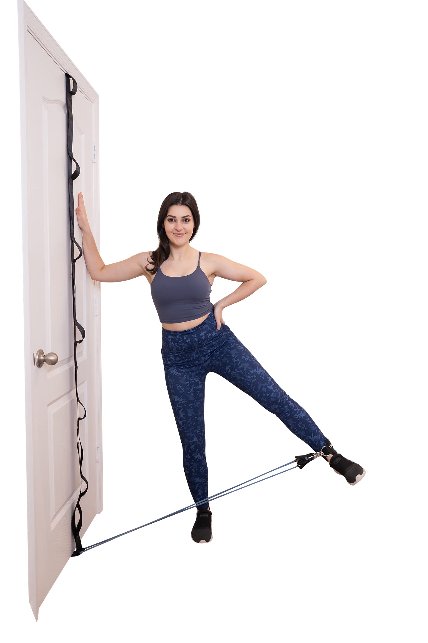 Banda de gimnasio para puerta, sistema de anclaje multiposición para gimnasio en casa, bandas de resistencia, banda resistente con trabillas