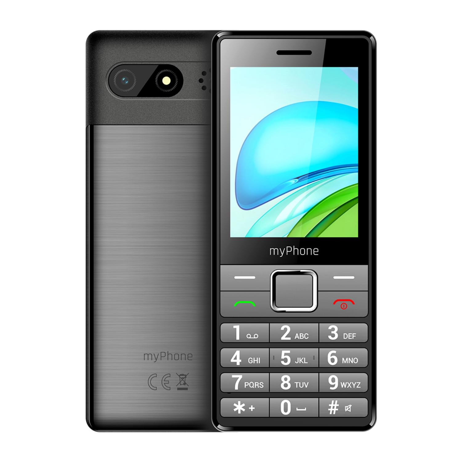 myPhone 7340 LTE Móvil para Mayores 4G con Botones Grandes, Dual SIM, Pantalla IPS 2,8", fácil de Usar, botón SOS, Negro y Plateado