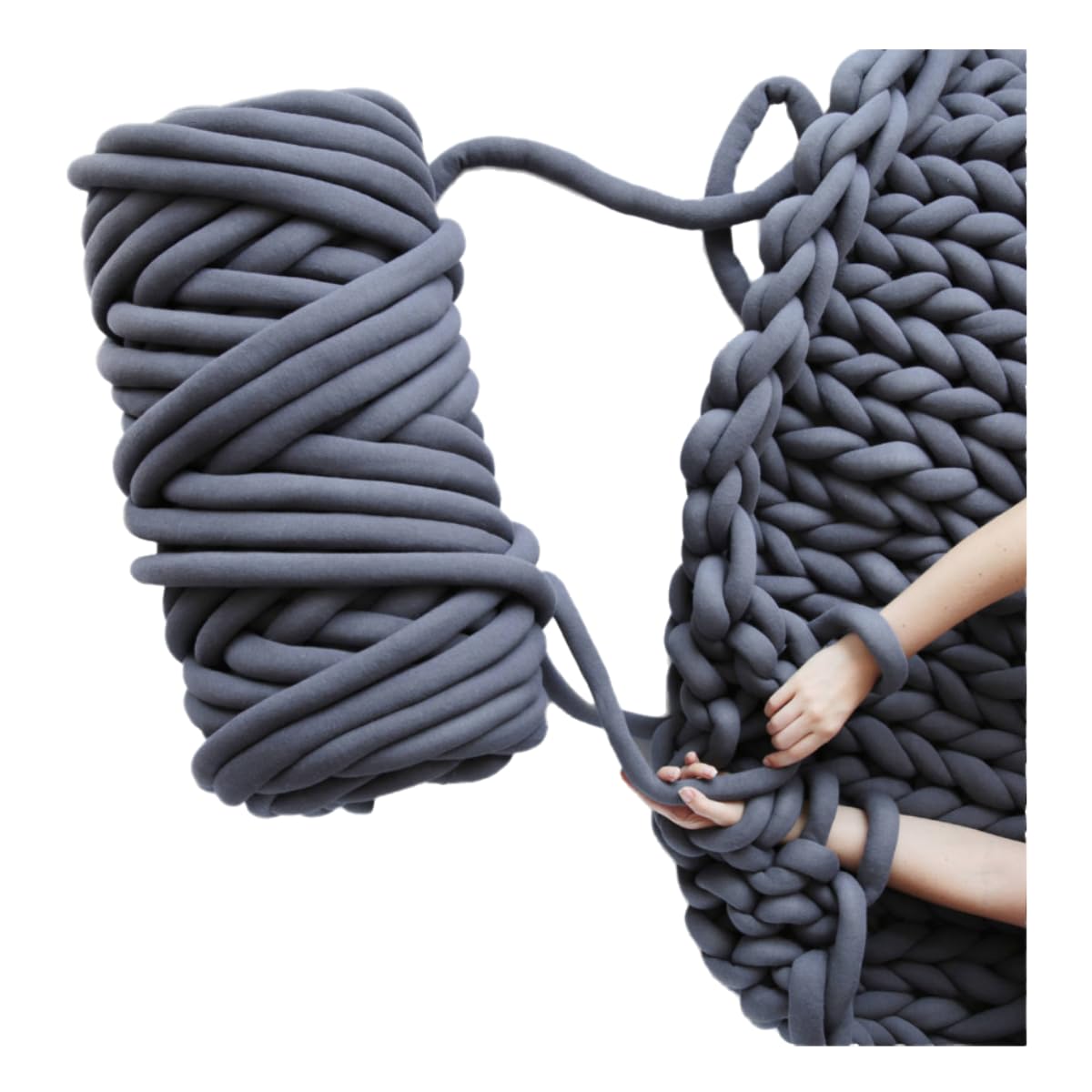 ChangTsingLee 500g Chunky Cotton Tube Yarn Super Chunky Yarn for Crochet Soft Extra Cotton Washable Tube Bulky Giant Yarn for Weave Craft Crochet for Arm Knitting DIY Sofa Cushion Pillow Pet Bed