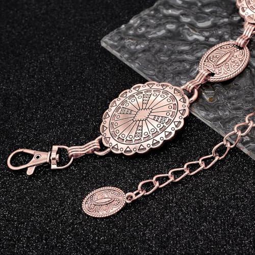Image of Women's Concho Chain Belt Western Cowgirl Metal Waist Chain Belt for Dress