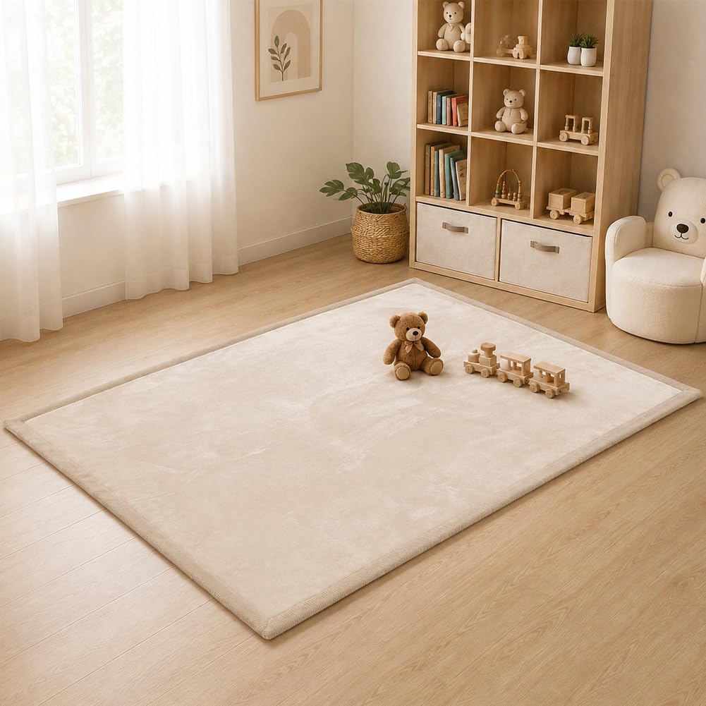 Pokrowiec flanelowy dywan 150 x 200 x 2 cm antypoślizgowa mata tatami