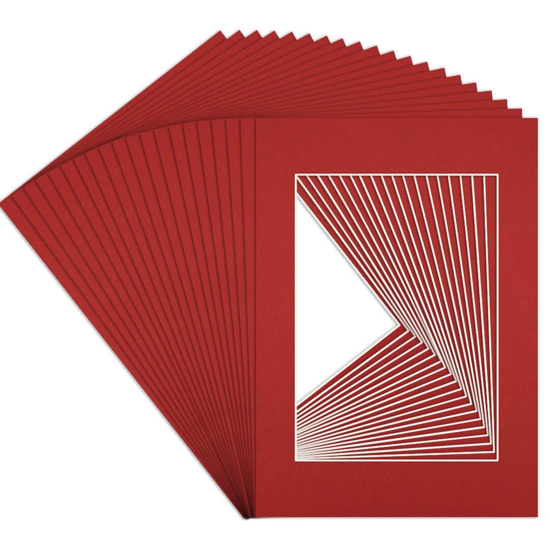 Procut Global A5 Crimson Picture Mounts to Fit A6 Aperture - Precision Cut Cardboard Photo Mount - Ideal for Frames, Prints, Artwork & Certificates - Sizes & Colours Available - 20 Pack