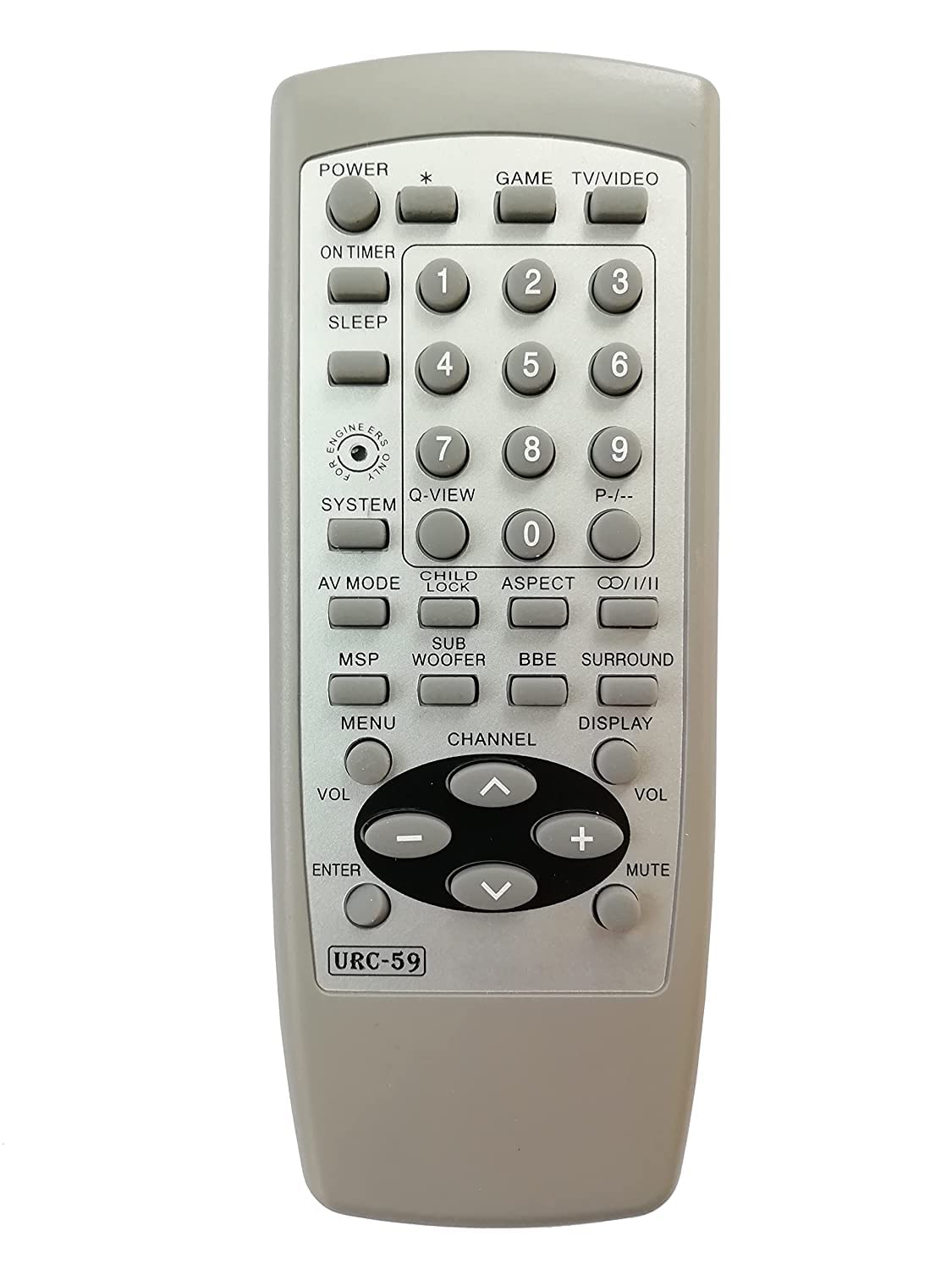 BhalTech URC-59 RC-ZVT03 RC-ZVT13 RC-ZVT13S RC-ZVT16 RC-ZVT15 RC-6VT05 RC-6VT06 RC-7VT03 RC-7VT06 RC-ZVT10 RC-TC141KE VX-T140X CRT TV Universal Remote Control Compatible for Aiwa