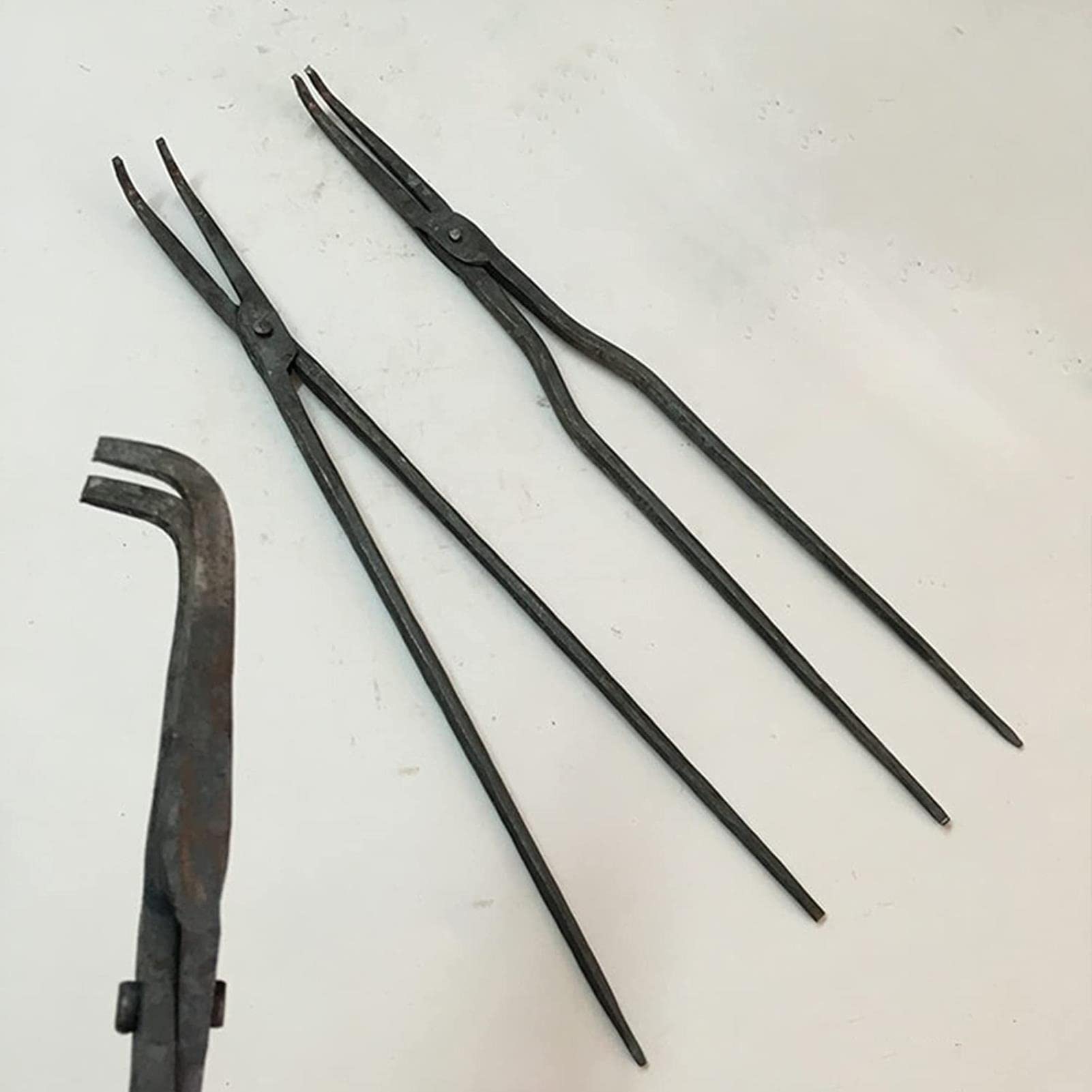 Tenazas de herrero,Tenaza de forja Tonga de herrero 460 mm Longitud de herrero for cuchillo de yunque que fabricaba pinzas curvas de 7 forma de herrero for el ingeniero Forja de herrero