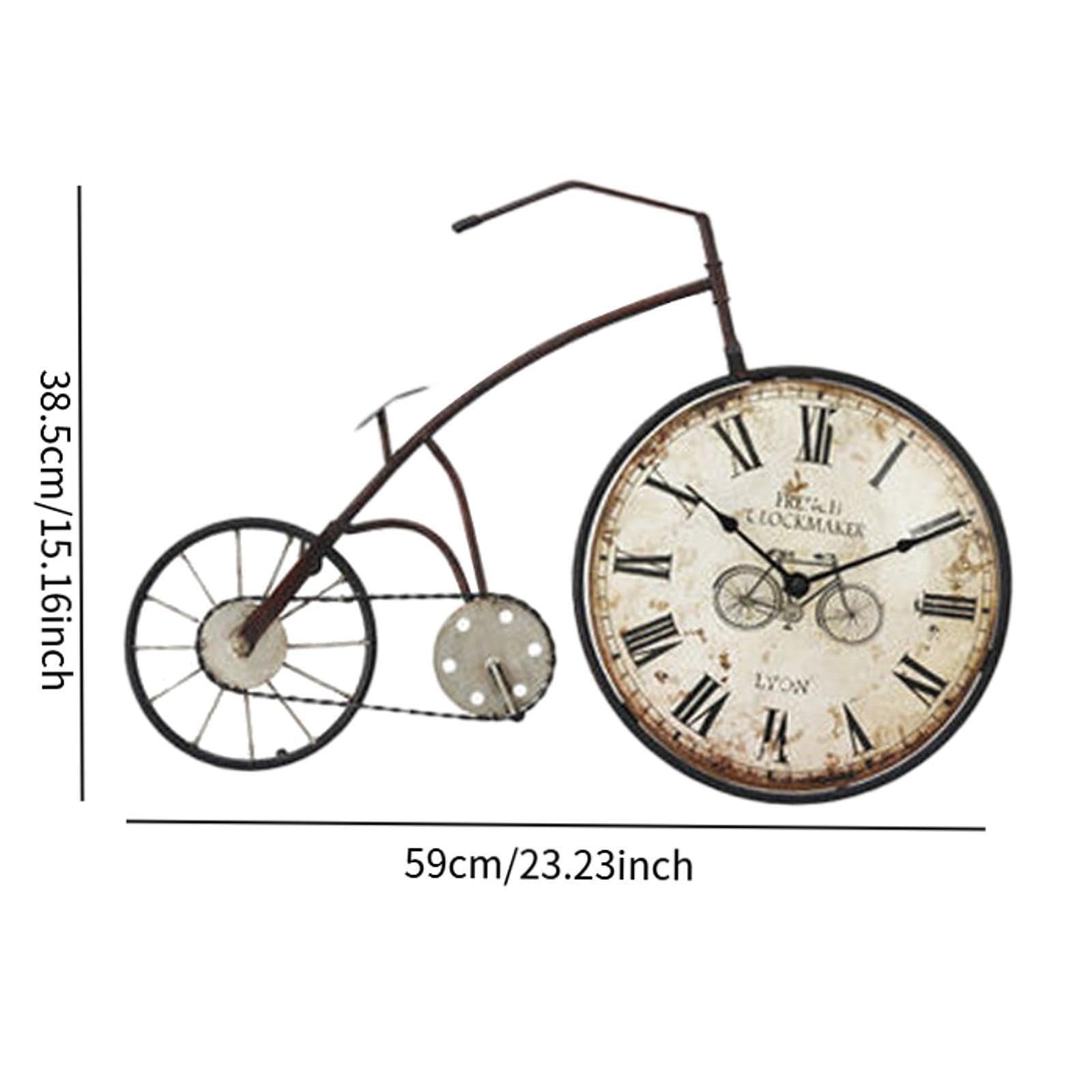 Reloj de Pared Decorativo con diseño de Bicicleta, Estilo Industrial, Apartamentos, Ideal para Mejorar el General, Metro