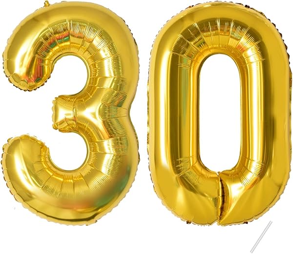Ballons d'anniversaire 30 ans-40 pouce-Décorations d'anniversaire d'un garçon et une fille de 30 ans or-ballon gonflable en feuille d'or 30 ans. - 1