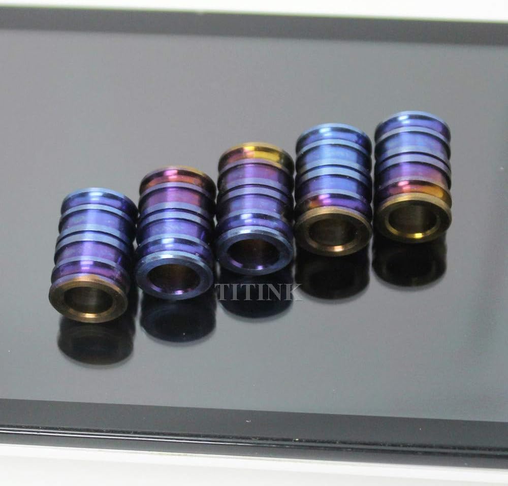 Titanium Knife Key Parachute Cord Bead Pendant Lanyard Paracord Bead Anodized Blue －Pack of 5 - Image 2