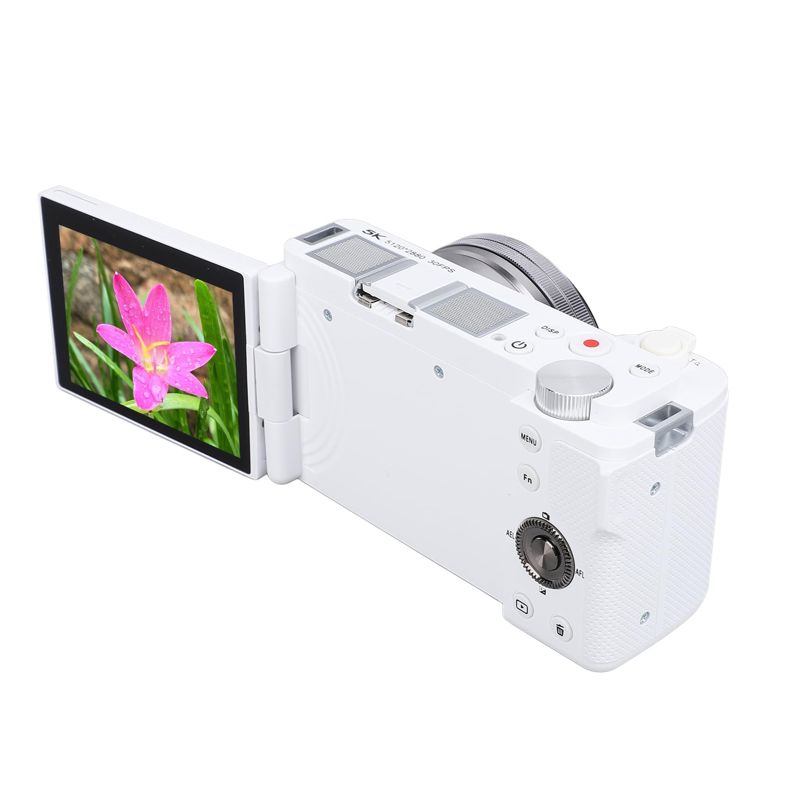Appareil Photo Numérique 5K avec écran Rabattable, Appareils Photo Compacts à écran Tactile 3,2 Pouces avec Zoom Optique 5X et Zoom Hybride 15x, Appareil Photo sans Miroir 64 MP