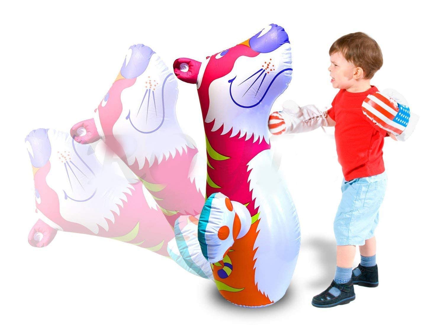 NELSTRAB:- Tiger Hit Me Inflatable Toy for Water Filled Base BOP for Toddlers PVC Punching Bag for Kids(Multi Color)(1 PIS) - Image 7 thumbnail