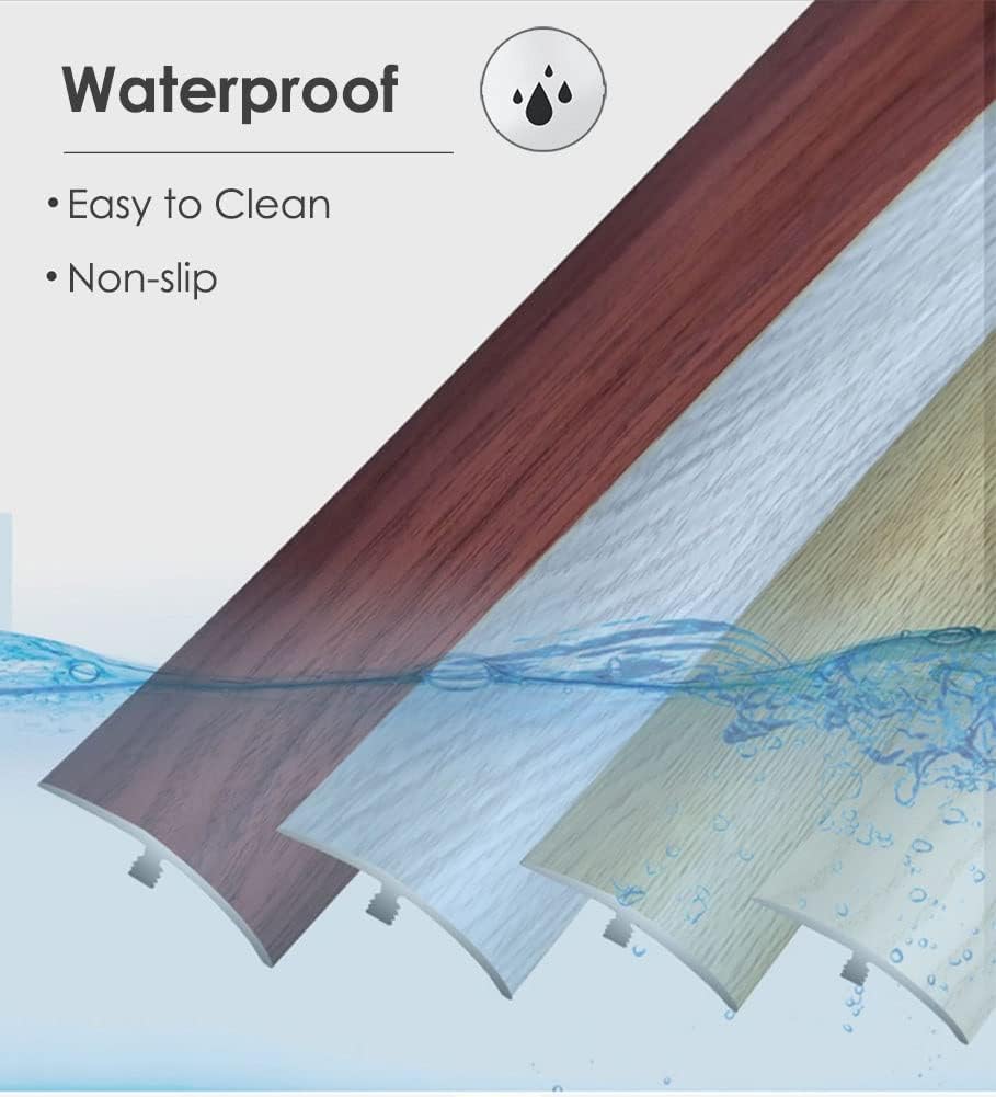 ETULLE Wood Grain Finish Floor Transition Strip, PVC Doorways Entry Flooring Reducer, 4.5cm Wide Cinch Seam Cap, Easy to Install (Color : Style2, Size : Length 120cm)