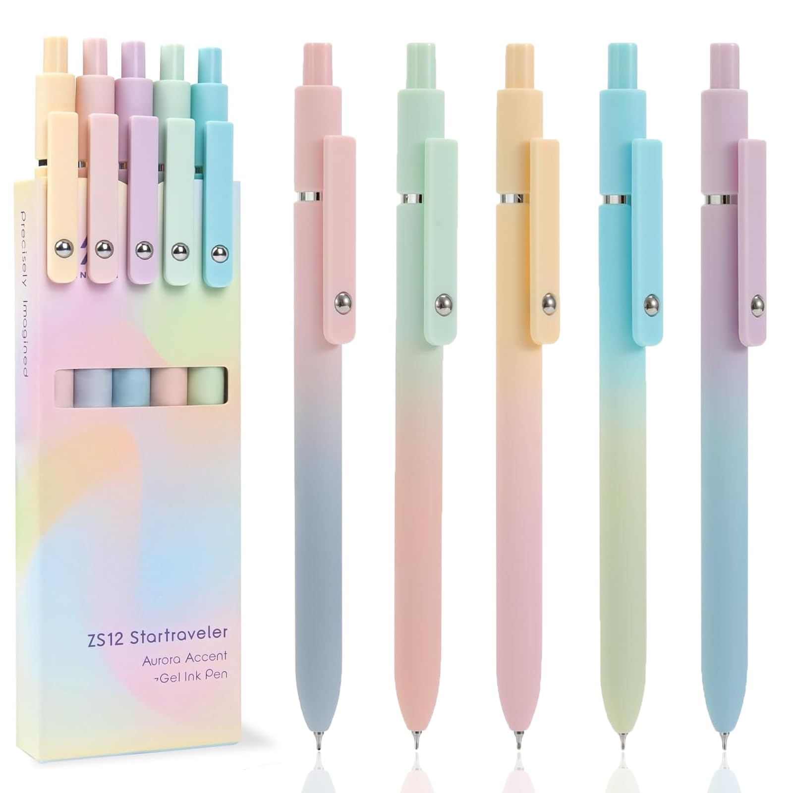 ACEES Gel Pens, 5Pcs 0.7mm Fine Point Black Ink Pens With Smooth Writing,Office Desk Accessories,Quick Dry Pens For Journaling,Ballpoint Writing