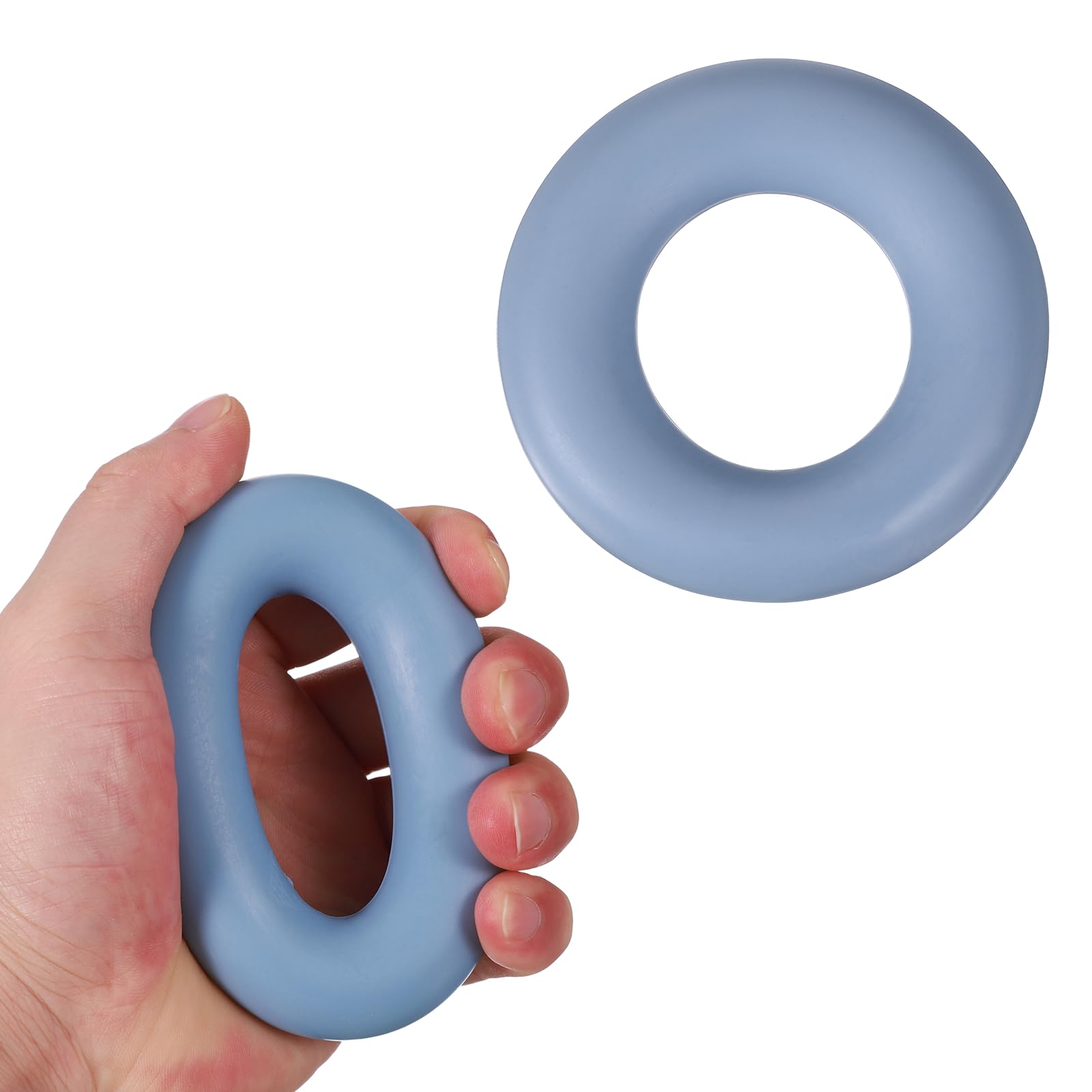 YELARXI Grip Strength Trainer Rings, Portable Hand Grip Strengthener Finger Forearm Strengthener - Fitting for (Athletes/Rock Climbing/Workout/Fitness), 3.5" & 60 LB & Blue
