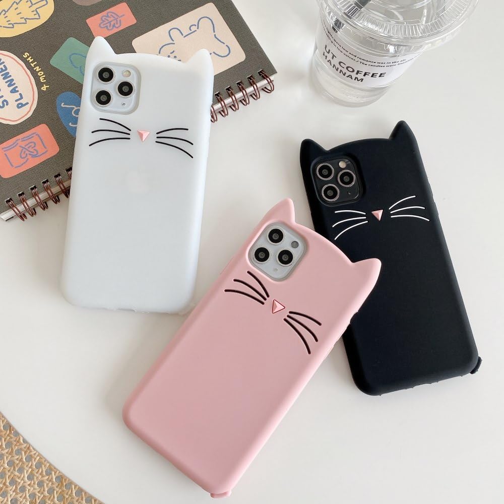 Coque IPhone 13 Chat Mignon 3D - Oreilles De Chat, Silicone Souple, Dessin Animé