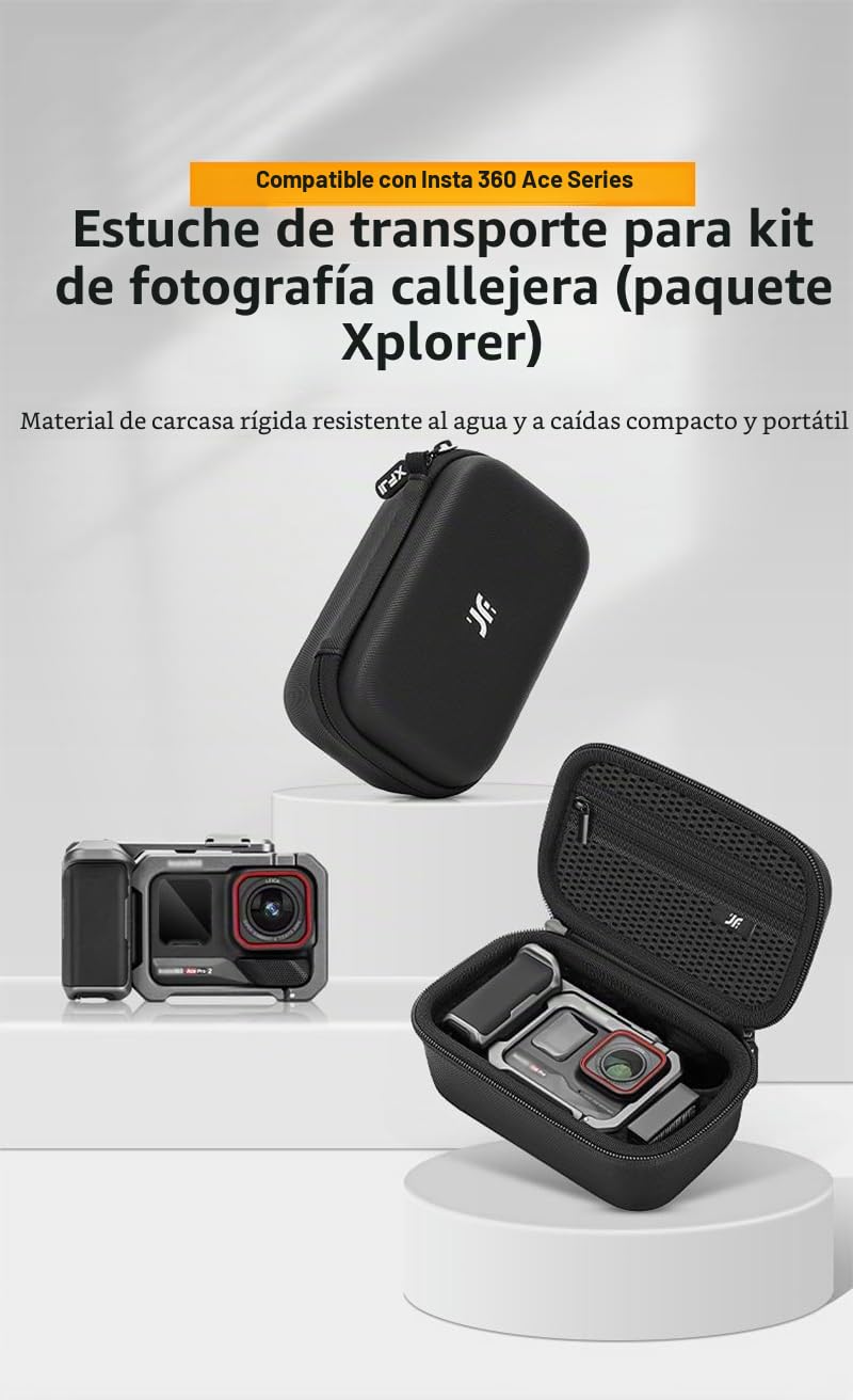 Funda de transporte para Insta.360 Ace Pro 2 Xplorer Grip Kit, impermeable, a prueba de golpes, puede ser cámara de almacenamiento, agarre, baterías y adaptador de liberación rápida y otros