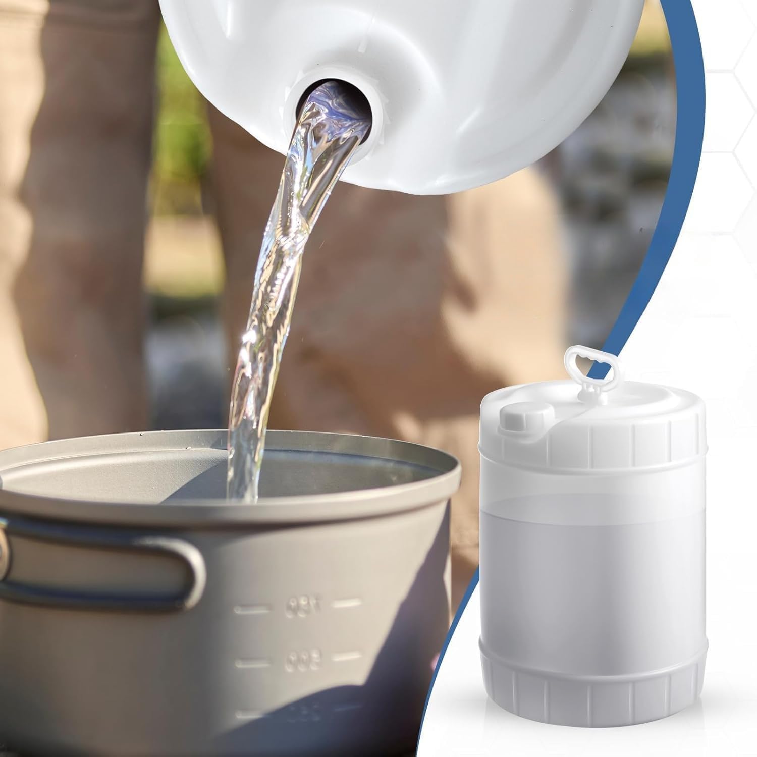 5 Gallon HDPE Oil Storage Container Automotive | - Leak Proof Translucent Plastic Carboy with Handle - ext. Dia. 11.5" x 14.75" H. - Made in USA