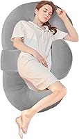 Vista 1 de Almohadas de embarazo para dormir, almohada de maternidad en forma de E para mujeres embarazadas con almohada de cuña ajustable, almohada de espuma