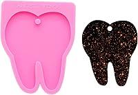 AngelWings Shiny Tooth Silicone Mold for Epoxy Resin Keychains, Jewelry & Crafts - Glossy, Flexible Food-Grade Pink Mold