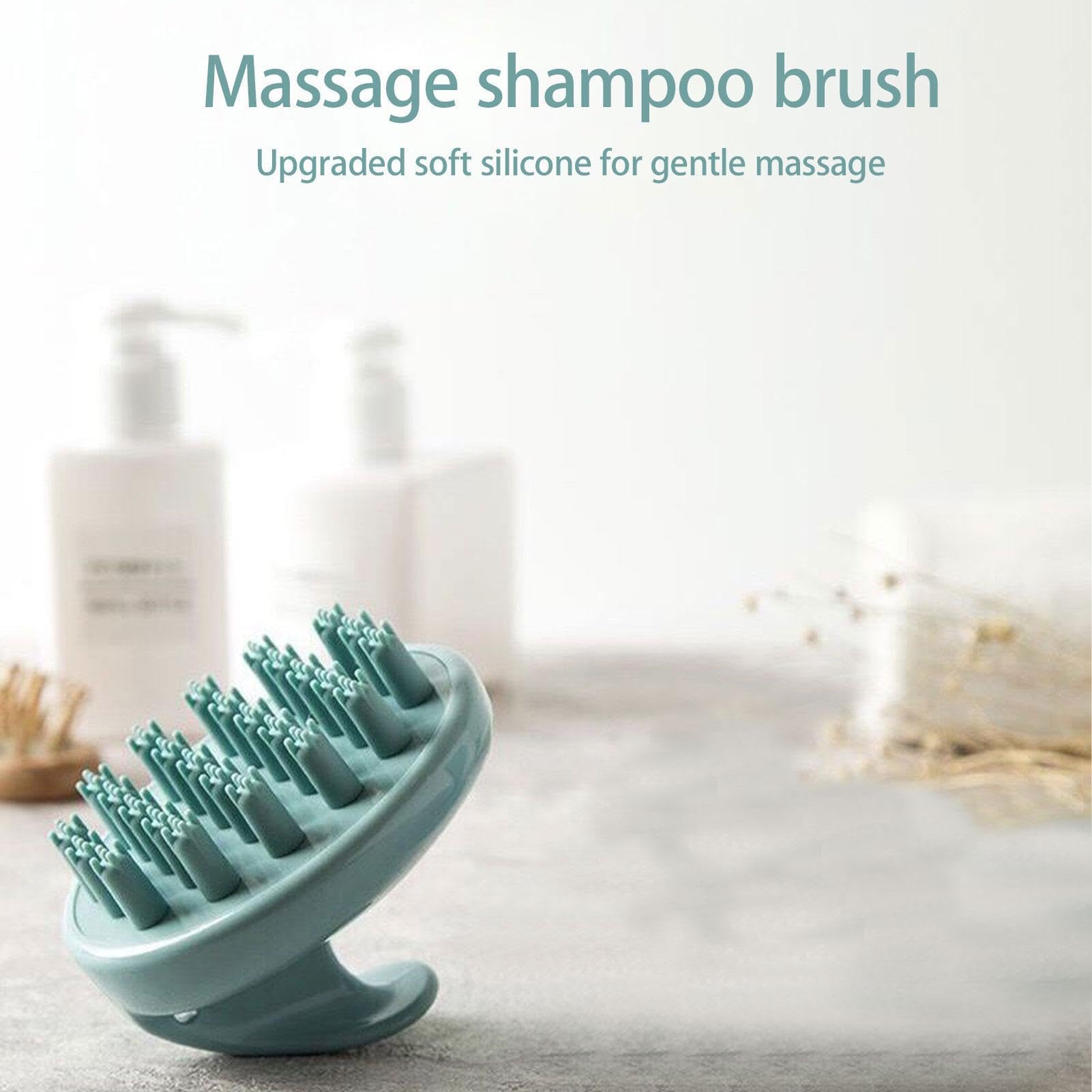 PHOVSUV Kopfhaut-Massagegerät Shampoo-Bürste 2 Stück - Manuelle Massagebürste Für Haarwäsche (Cyan + Weiß)