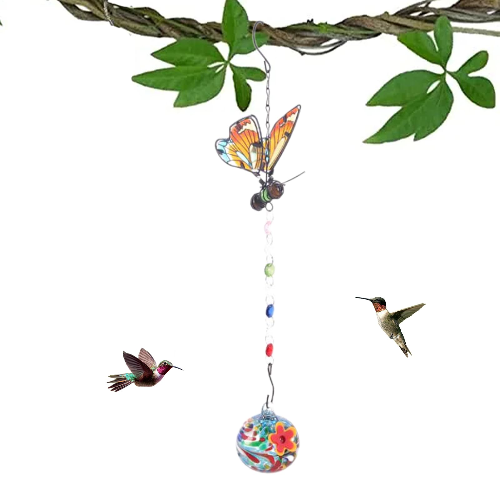 Mangeoire pour colibris décorative en verre pour cadeau de jardin