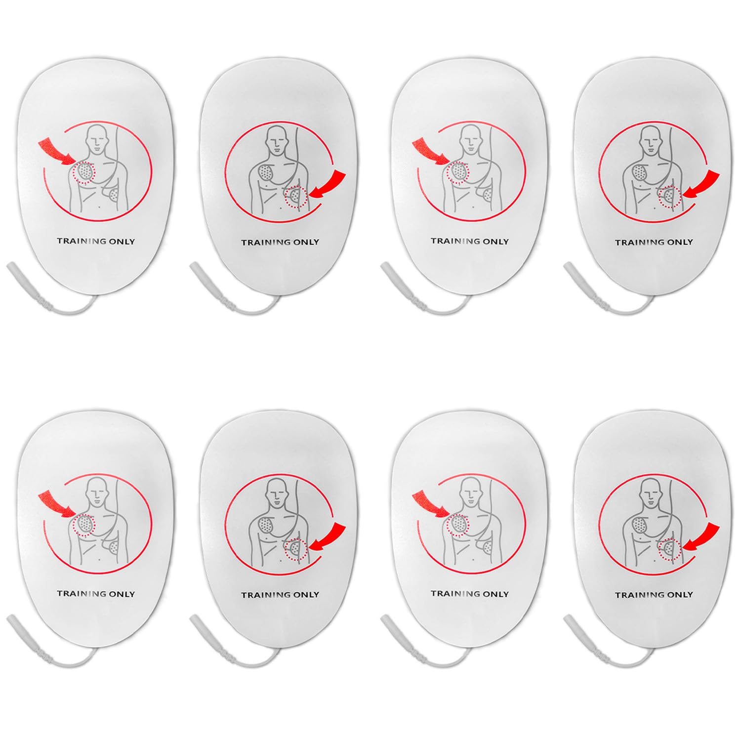 Adult Latex Free Foam AED Practi-Trainer Replacement Pads, 4 Pairs