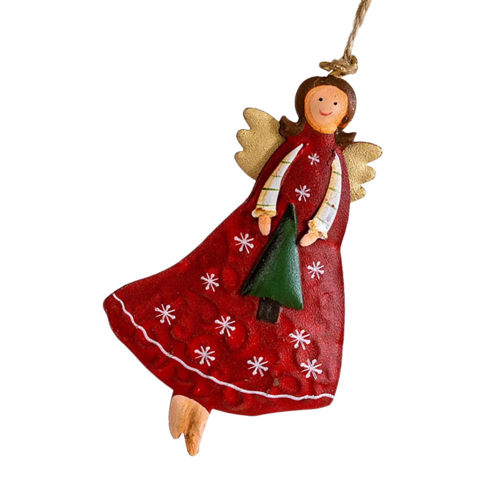 Yhplxyuus Festival Angelic Shape Iron Hanging Ornament Holiday Party Decoration Angelic Iron Wall Hanging Perfect Antique Styles Christmas Ornament