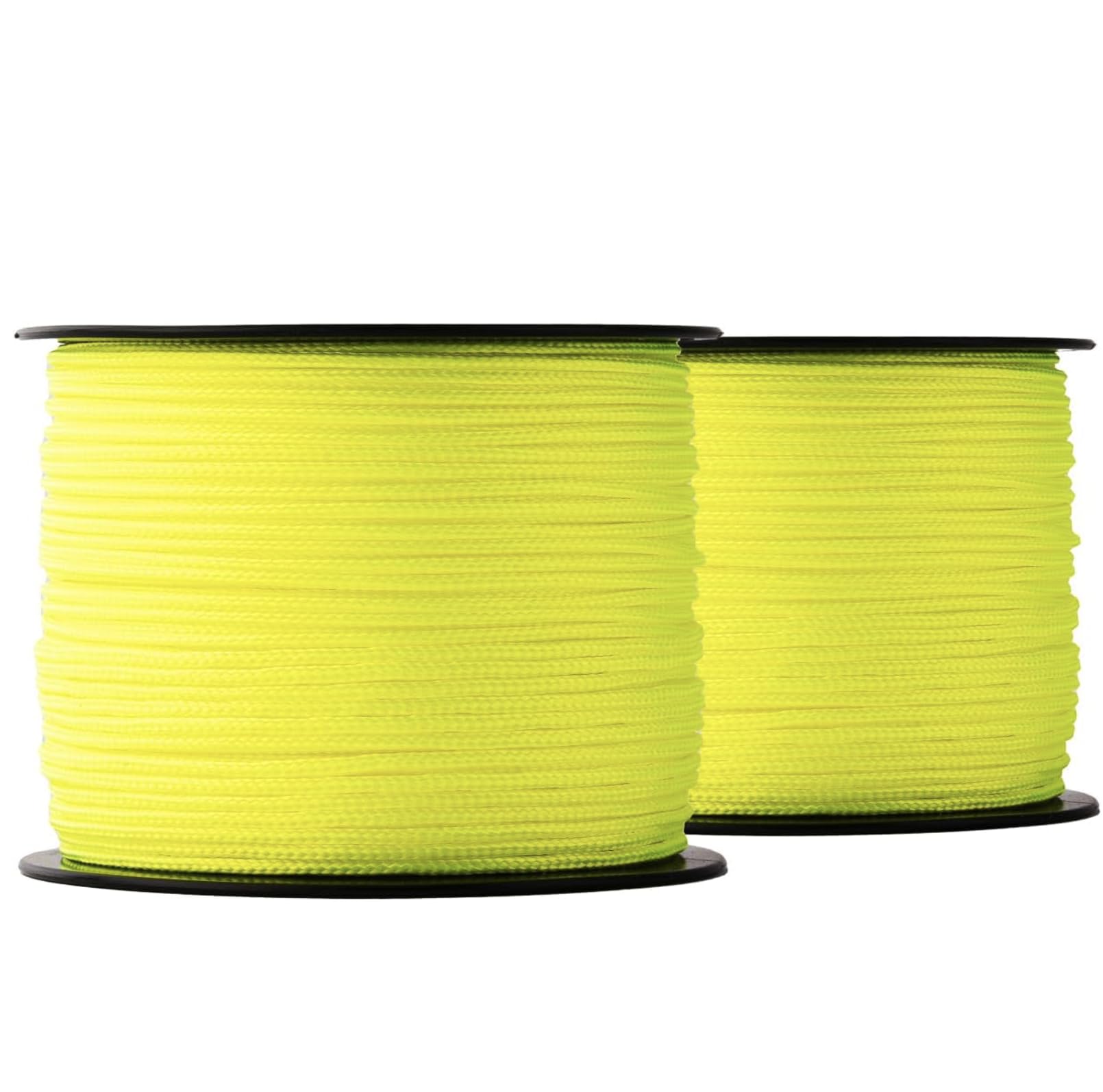 Cuerda de nailon (2 mm, 100 m, amarillo), paquete de 2 unidades, resistente a la intemperie, ideal para fijar