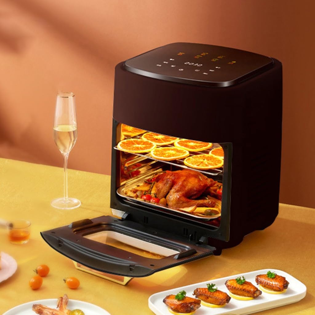 Forno Friggitrice Ad Aria, Friggitrici Elettriche Ad Aria Calda Da 1300 W Con Touchscreen Digitale A LED Friggitrice Ad Aria Forno Per Tostapane Forno A Convezione In Acciaio Inossidabile Da 15 Litri