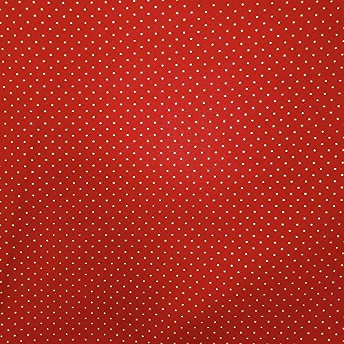 Kit 4 Guardanapos de Tecido Algodão Vermelho Poá Dourado 39cmx39cm