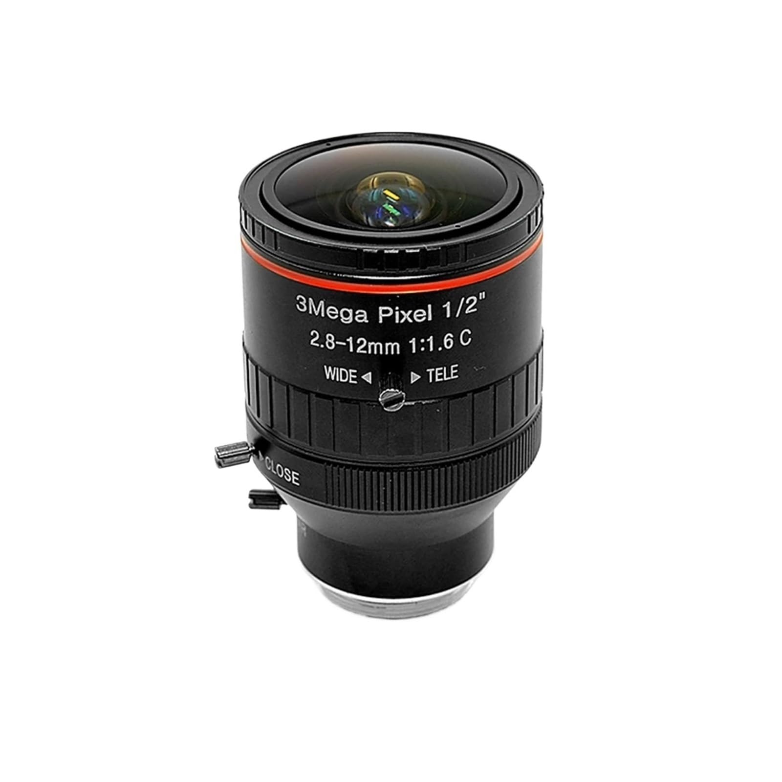 Industrial Varifocal CCTV Lens HD 3MP C Mount 2.8-12mm 1/2 Inch F1.6 Low Distortion for Video Surveillance Cameras