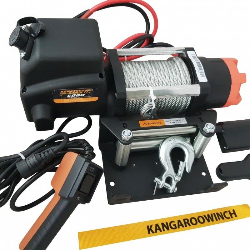 PowerWinch Elektrische Seilwinde Kangaroo Winch (Früher 6000lbs 12V 2722kg Offroad Abschleppdienst 4x4