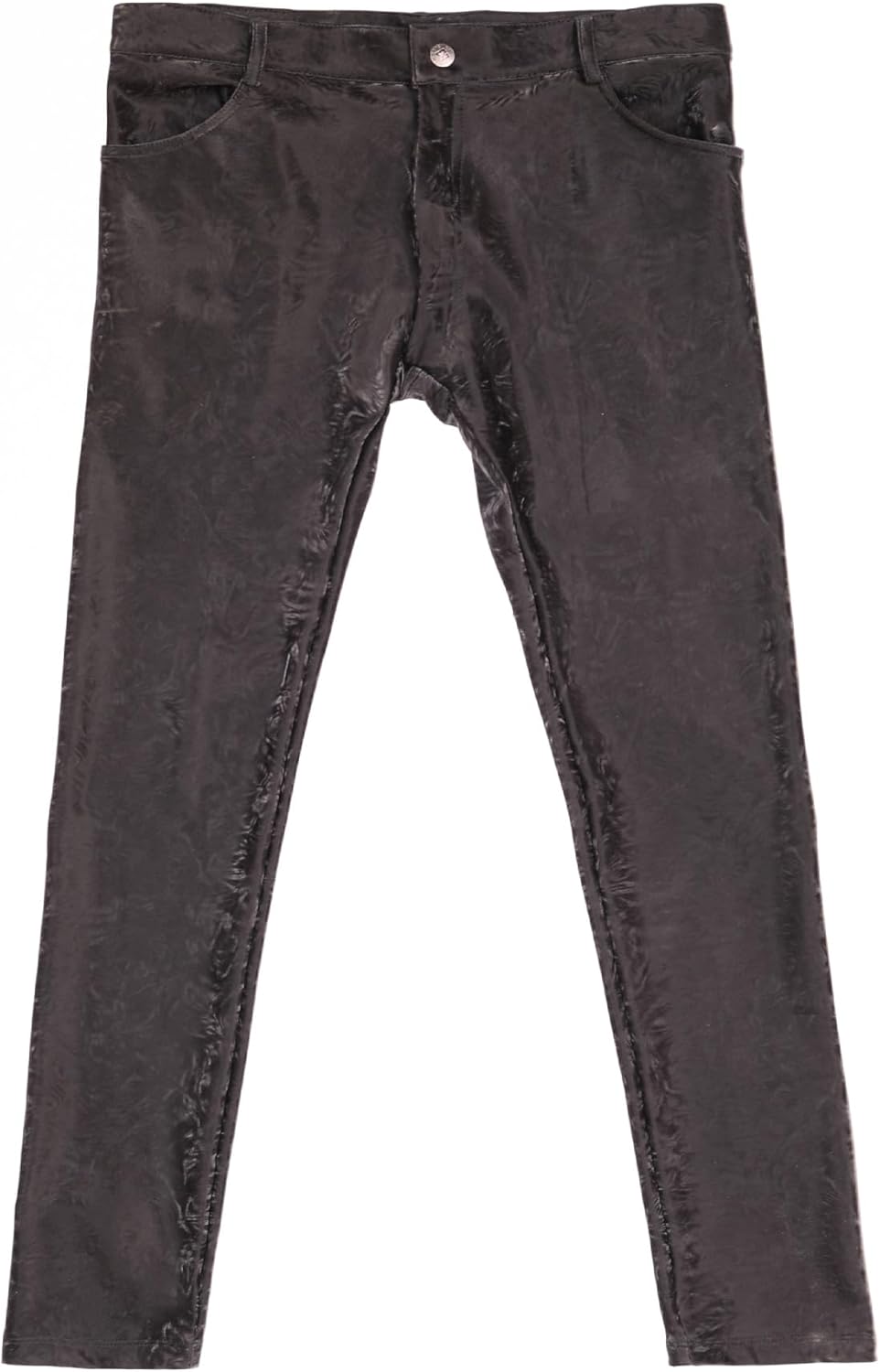 Men's Fashion PU Leather Stretchy Tight Fitting Leggings Slim Fit Skinny Long Pencil Pants Trousers Clubwear